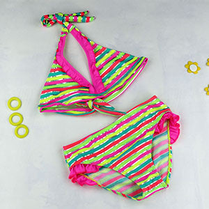 Child Bathing Set Stripe Halter