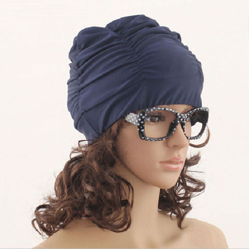 Drape Stretch Long Hair Swim Cap