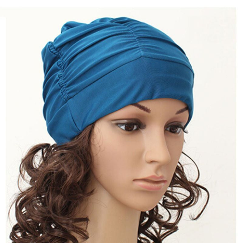 Drape Stretch Long Hair Swim Cap