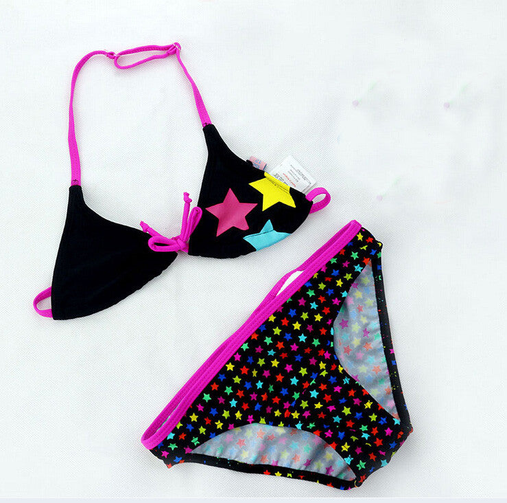 Cute Star Pattern Split Children Bikini