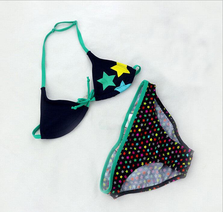 Cute Star Pattern Split Children Bikini