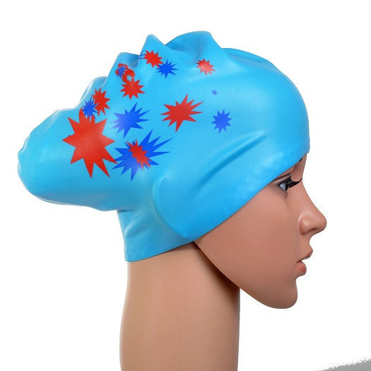 Star Printed Silicone Swim Cap