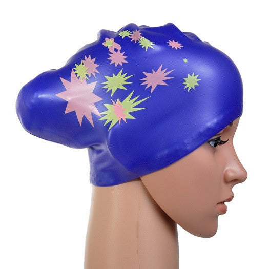 Star Printed Silicone Swim Cap