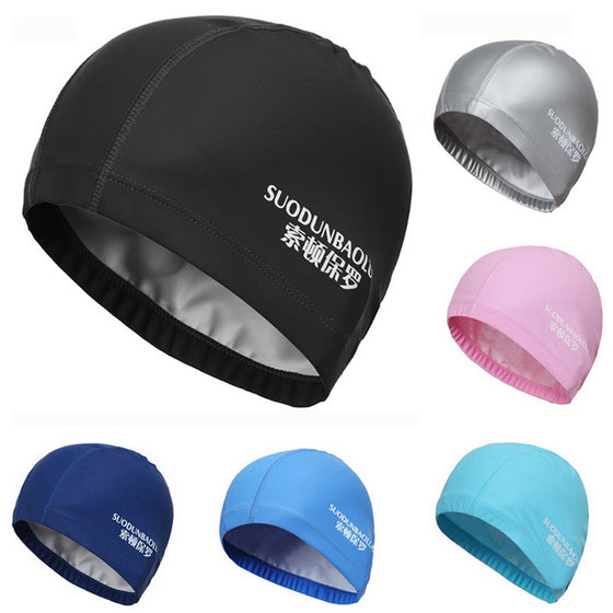 PU Fabric Protect Ears Swimming Cap