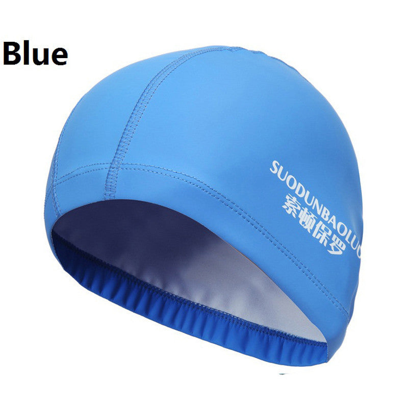 PU Fabric Protect Ears Swimming Cap