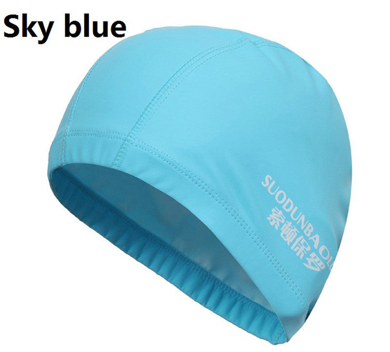 PU Fabric Protect Ears Swimming Cap