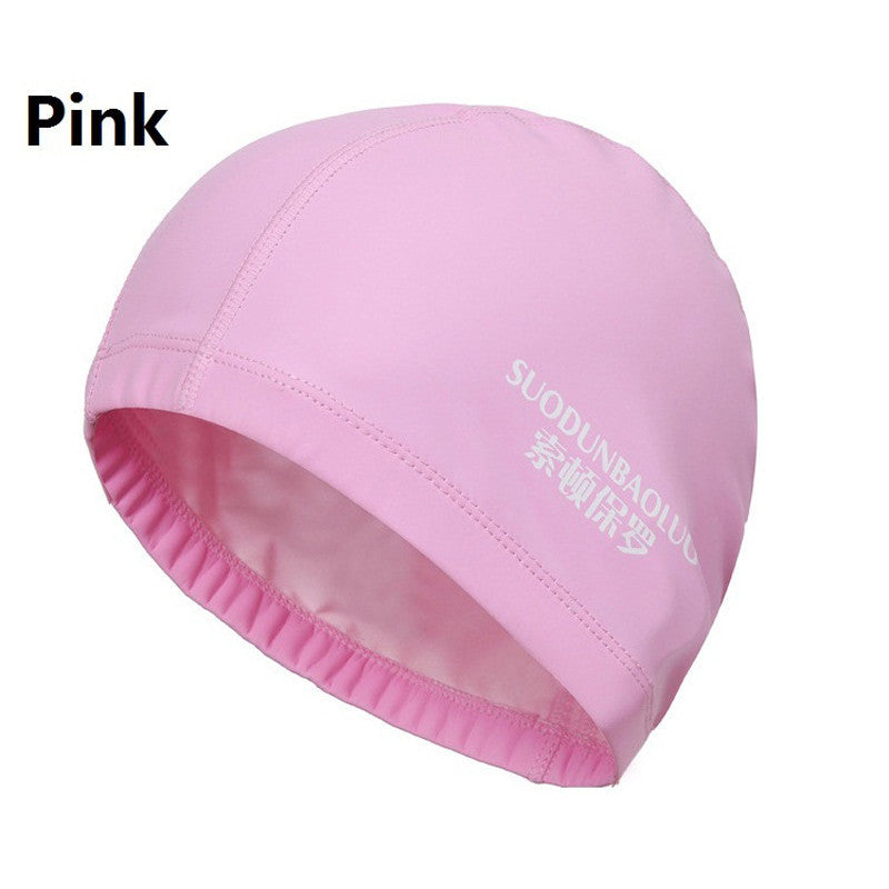 PU Fabric Protect Ears Swimming Cap