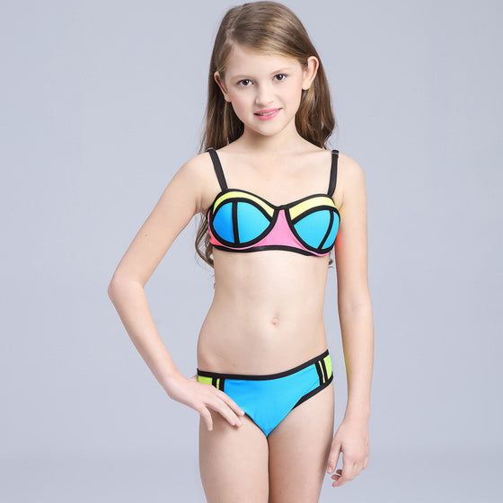 Latest Rubber Girl's Bikini Fluorescent