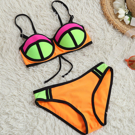 Latest Rubber Girl's Bikini Fluorescent