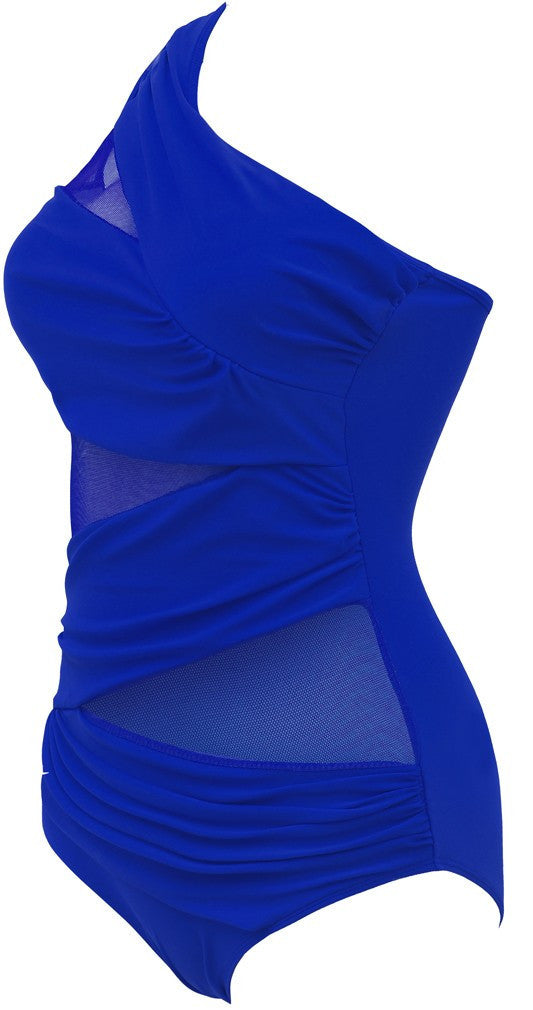 Mesh One Shoulder Bathing Suit