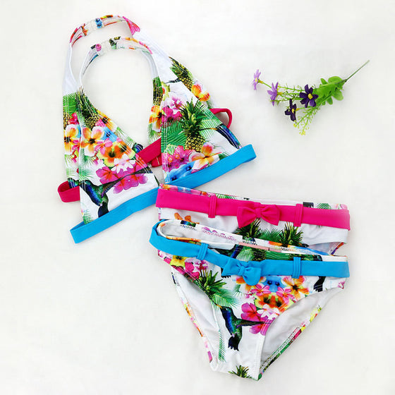 Flower and Animal Pattern Swimwear